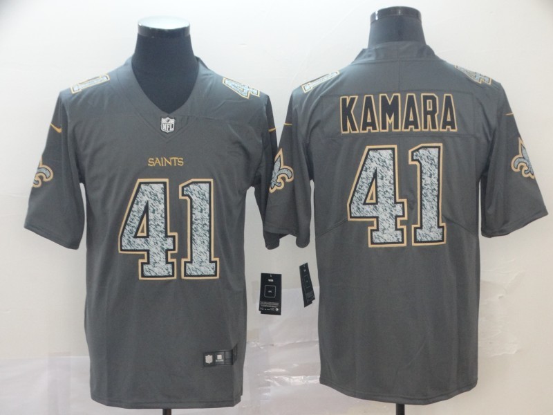 Men's New Orleans Saints Alvin Kamara #41 Gray Jersey